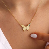 Stainless Steel Butterfly Initial Letter Necklaces For Women Minimalist Gold Color Butterfly Name Necklace Wedding Jewelry BFF (Copy) (Copy)