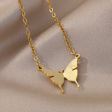 Stainless Steel Butterfly Initial Letter Necklaces Gold Engraving Necklace Stainless Steel Butterfly Initial Letter Necklaces Gold Engraving Necklace