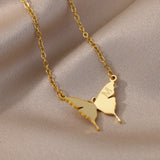 Stainless Steel Butterfly Initial Letter Necklaces Gold Engraving Necklace Stainless Steel Butterfly Initial Letter Necklaces Gold Engraving Necklace