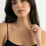 Dainty personalized cursive name necklace
