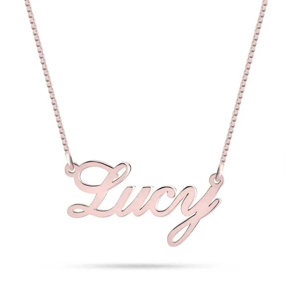 Personalized name necklace in rose gold finish